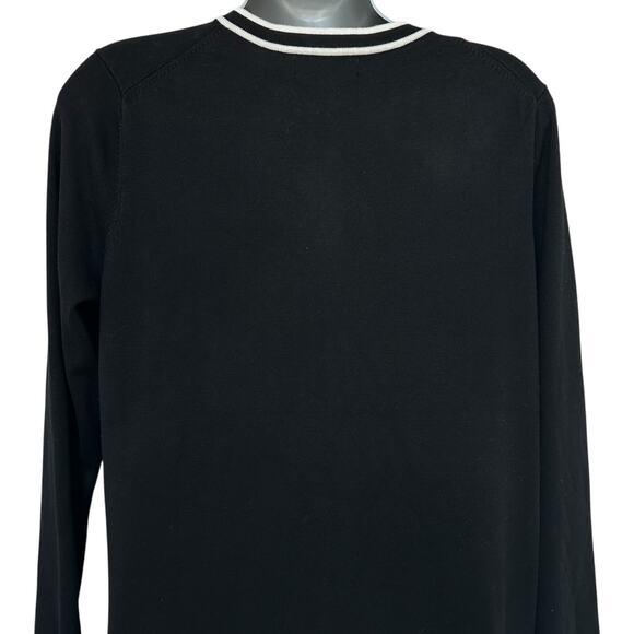 Karl Lagerfeld Paris Cardigan Sweater Dress Black White Women's PL Petite Large - Picture 7 of 10